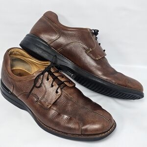Johnston Murphy Leather Shuler Bicycle Shoe, Brown Tumbled Calf, EUC, size 10W